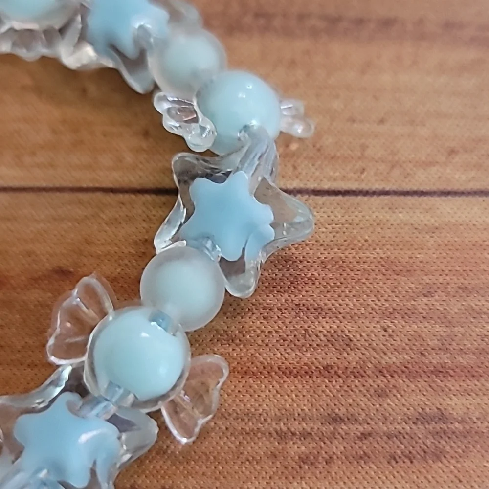 Cinnamoroll Star Candy Wrapper Baby Blue Resin Beaded Charm Elastic Bracelet